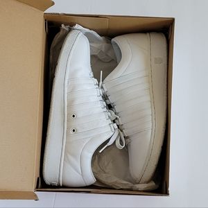 K-Swiss Classic Five Stripe White Leather Sneakers